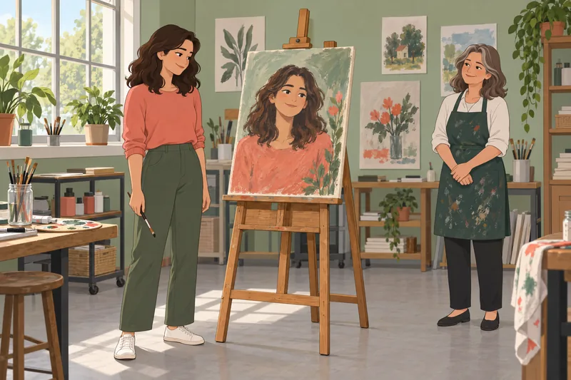 Self Esteem Test: artist accepts her portrait.