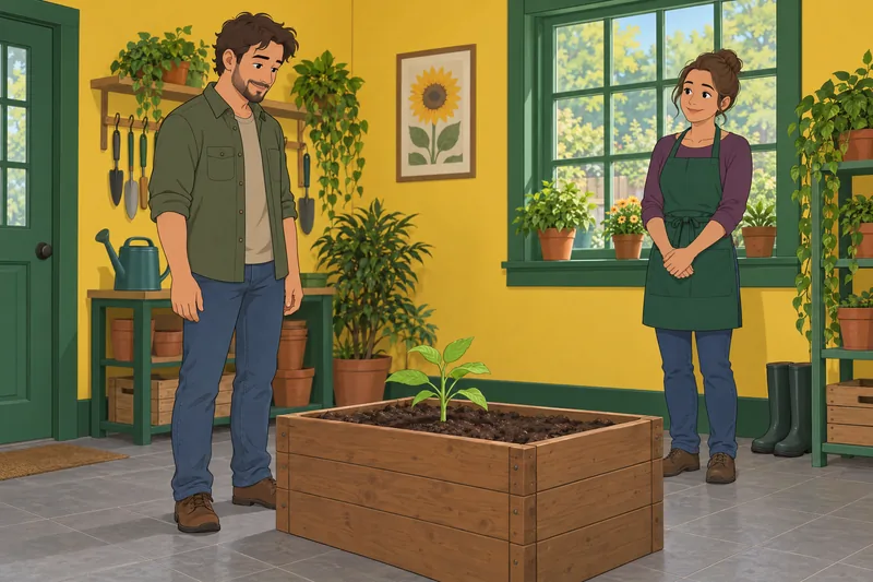 escala de autoestima: jardinero cuida un brote.