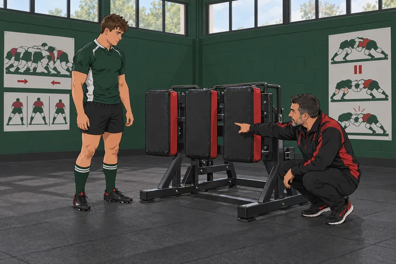Quiz de rugby muestra un jugador practicando scrum.