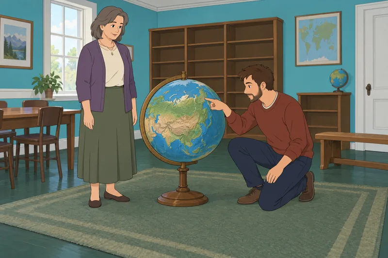 Este cuestionario sobre el mapa incluye un globo.
