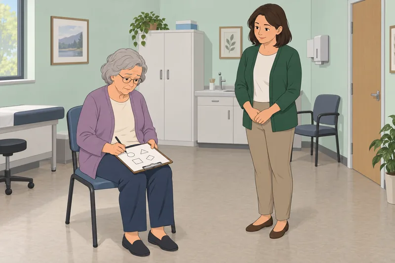 SAGE Test appears in a clinic room.