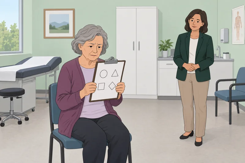 SAGE (examen gerocognitivo) aparece en una clínica.