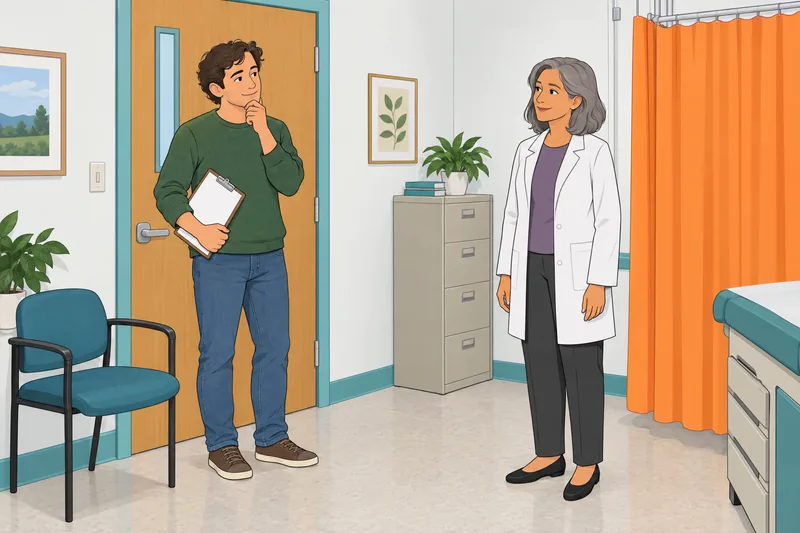 La escala de evaluación aparece en una clínica.