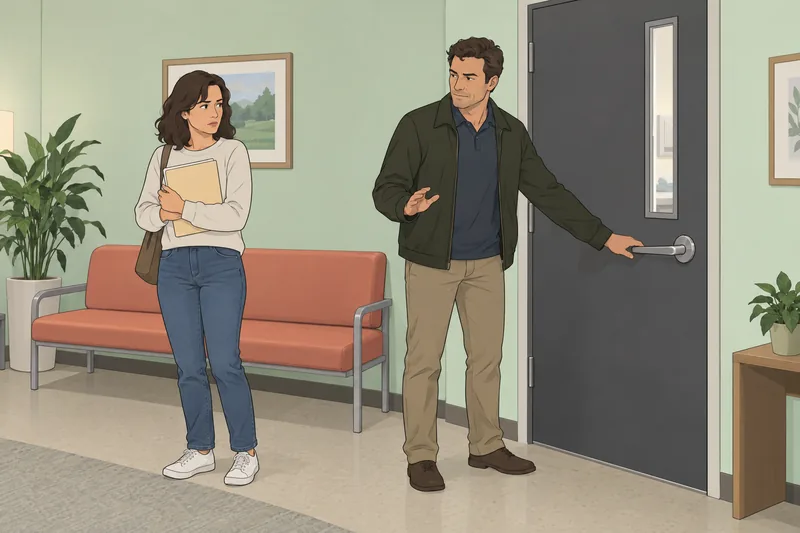 Scale of Covert in a clinic hallway.