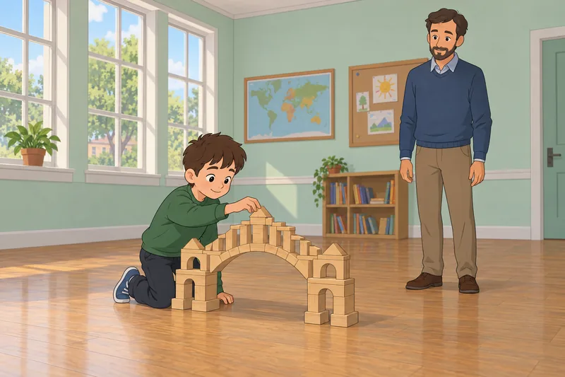 Gifted and Talented: a boy builds a bridge.