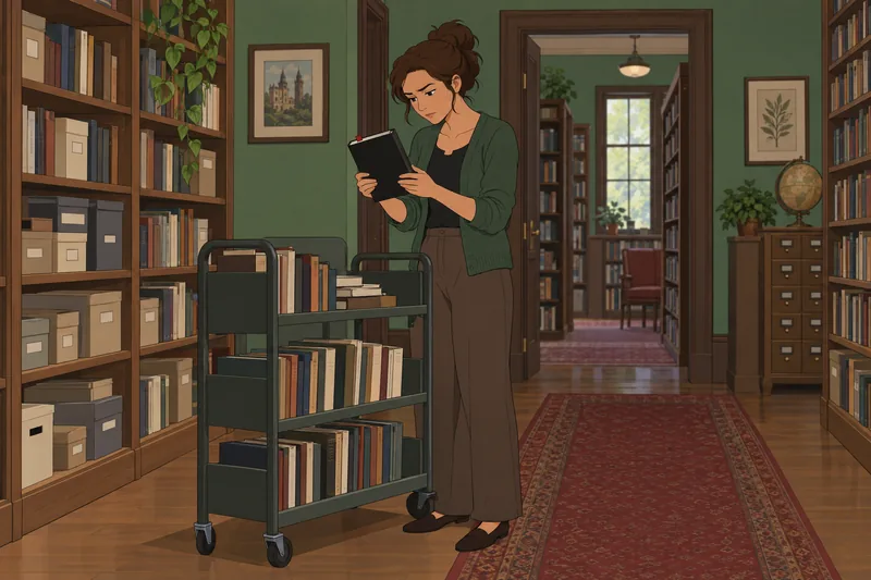 Scary Quiz: librarian examines a horror book.