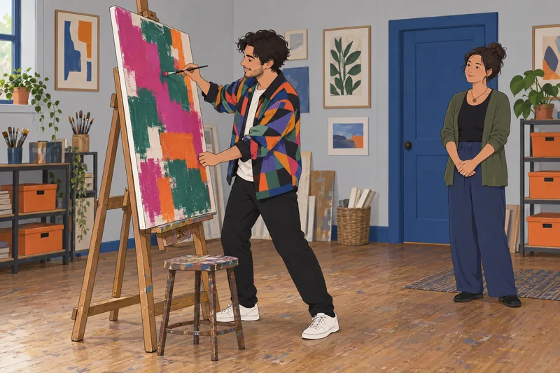Scene Quiz shows a community art workshop.