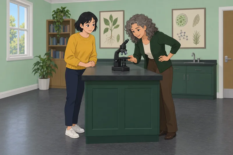 El cuestionario de ciencia muestra una estudiante.