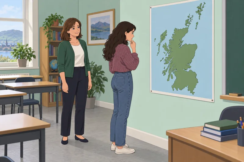 El cuestionario sobre Escocia comienza con un mapa.
