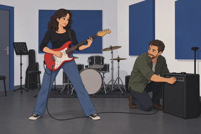Scott Pilgrim Quiz enters a rehearsal room.