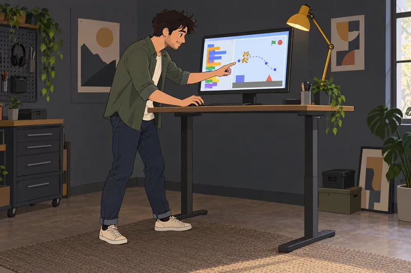 Scratch Quiz depicts a learner checking project logic.