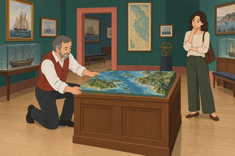 Seas of the quiz beside a sea model.