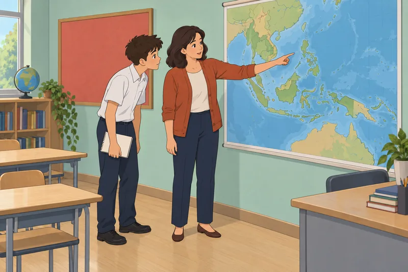 Seas of the quiz in geography class.