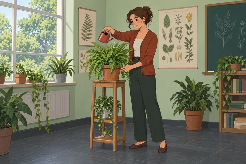 Attitudes Toward the: attentive care for a fern.