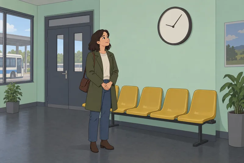 Self-Rated Patience Scale: a commuter waits calmly.