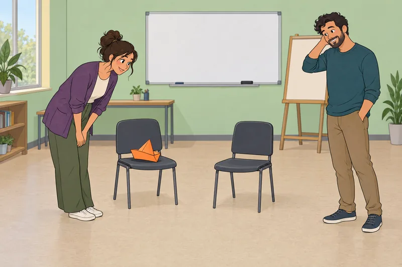 Escena de autoevaluación de: una broma amable.