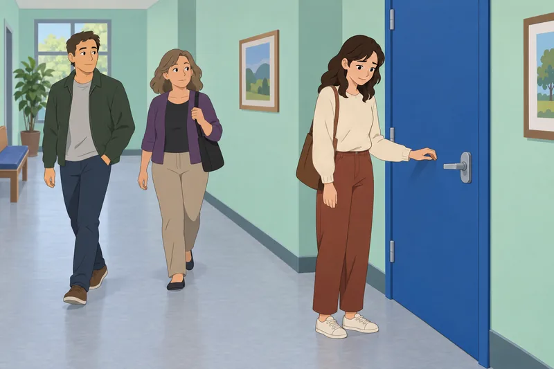 Self-Consciousness Scale (SCS) shows a wary hallway pause.
