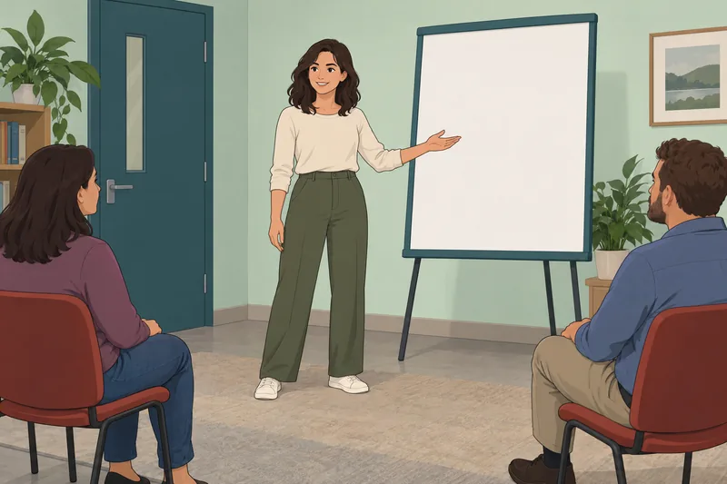 Self-Confidence Assessment Test shows a poised presenter.