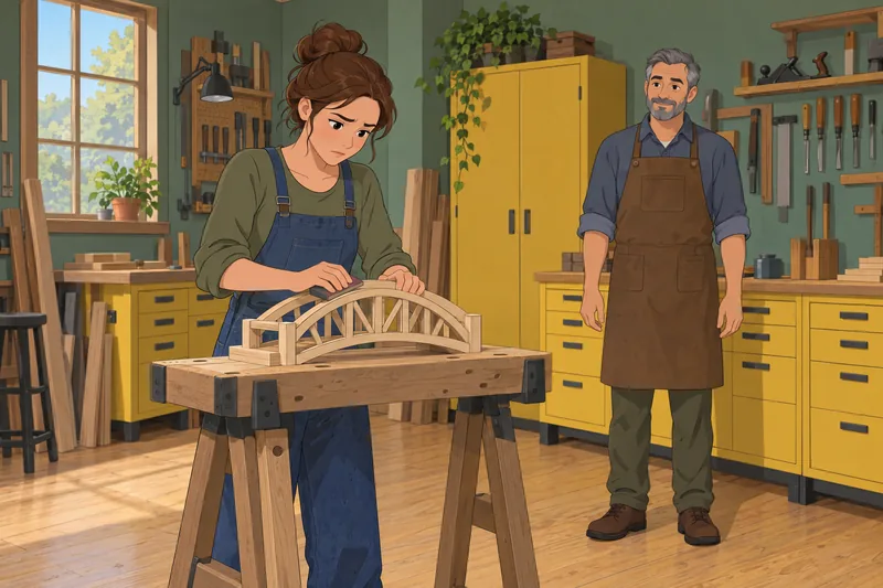 Basic Meaning Attitudes appear in a woodworking workshop.