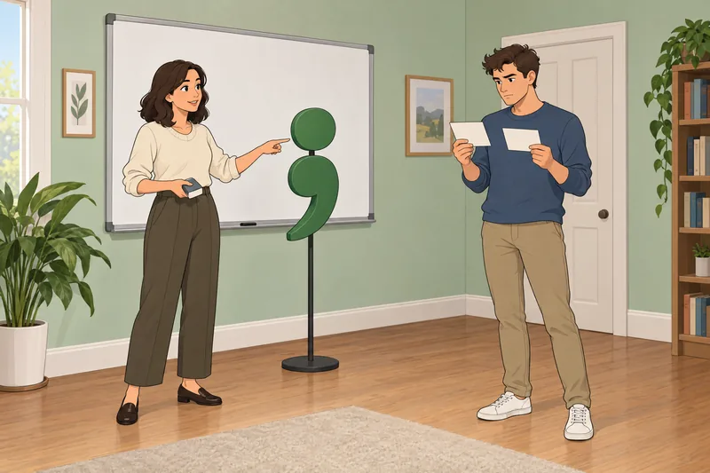 Semicolon Quiz shows a classroom punctuation check.