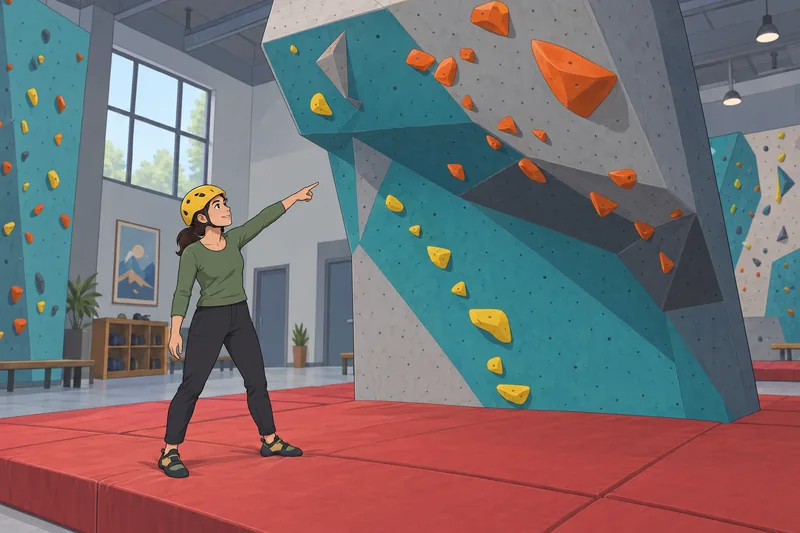 Sensation Seeking Scale appears in a climbing gym.