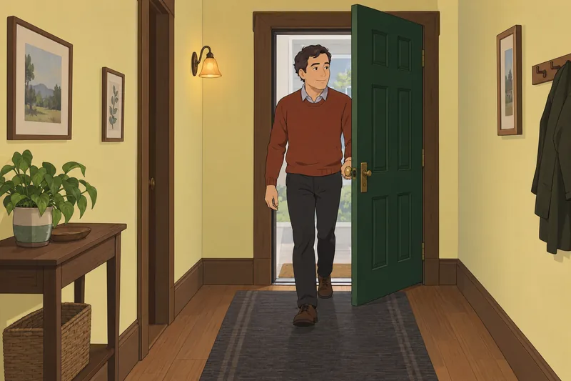 Sense of Agency appears in his doorway choice.