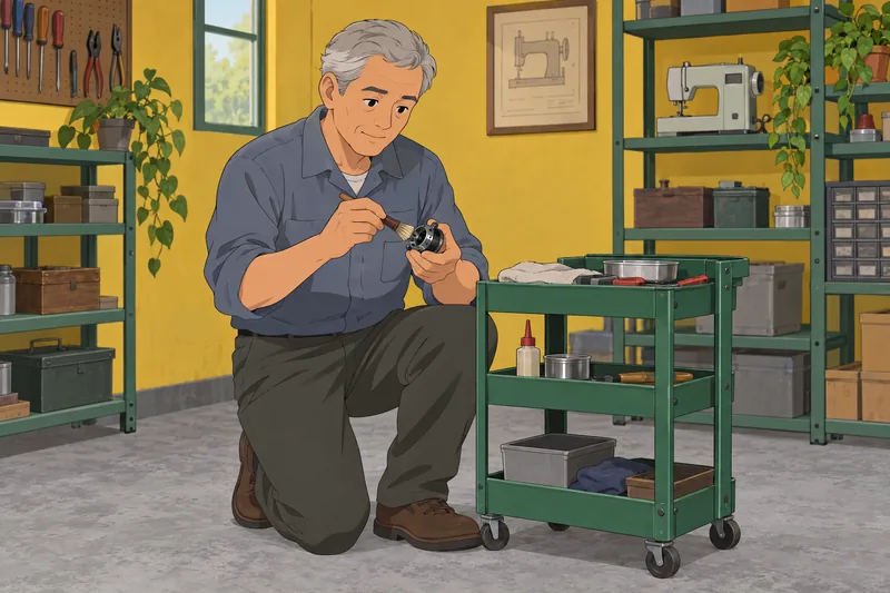 Sewing Machine Quiz shows bobbin cleaning.