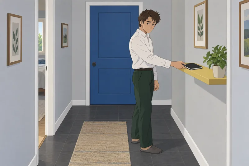 Sex Addiction Test depicts a quiet hallway pause.