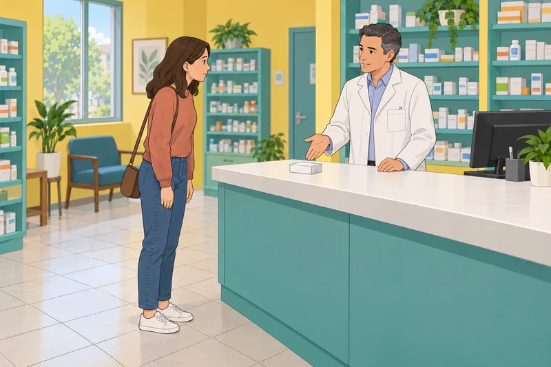 El cuestionario sobre salud muestra la farmacia.
