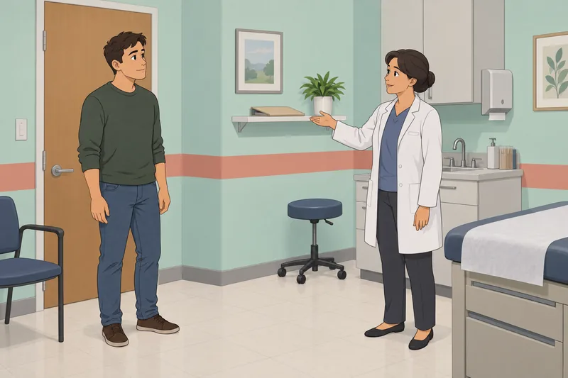 El cuestionario sobre salud muestra una charla clínica.