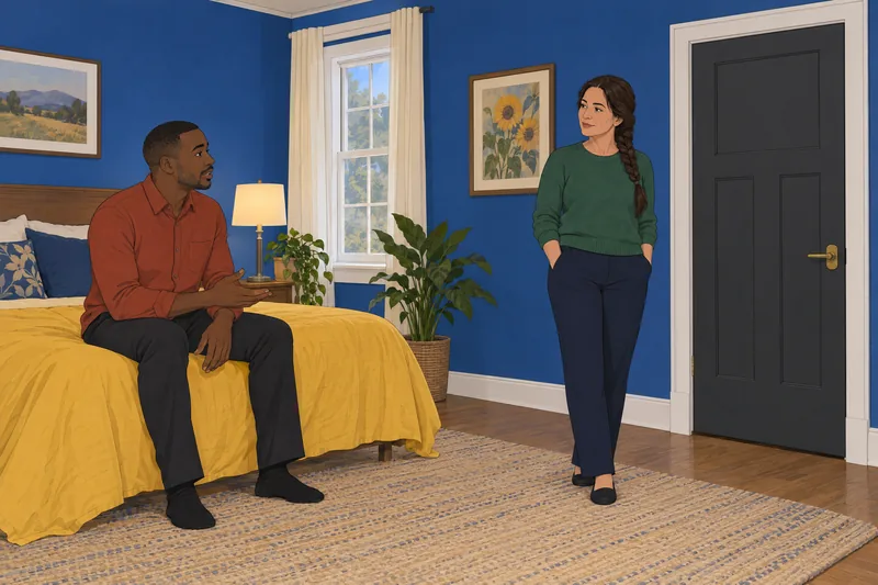 Sexual Temperament Quiz shows two adults talking apart.