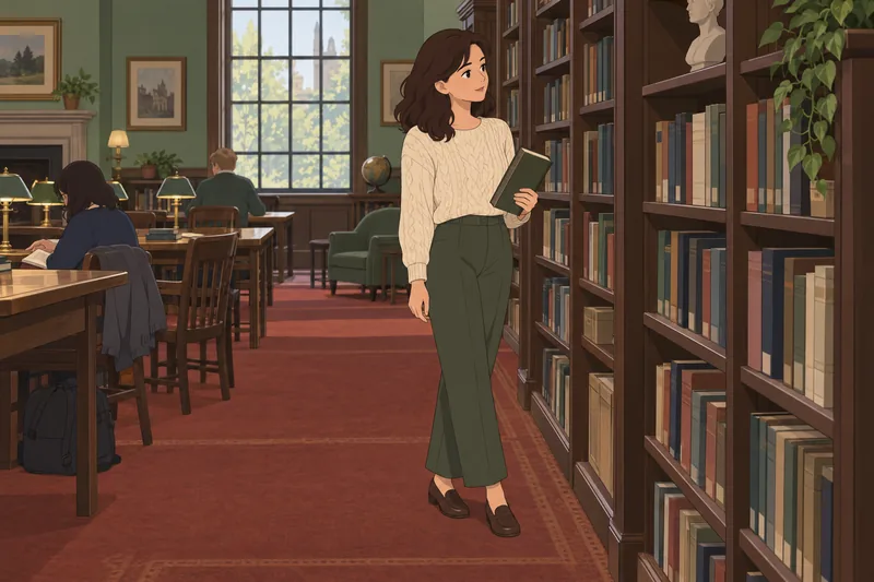 cuestionario sobre cuentos aparece en una biblioteca pública.