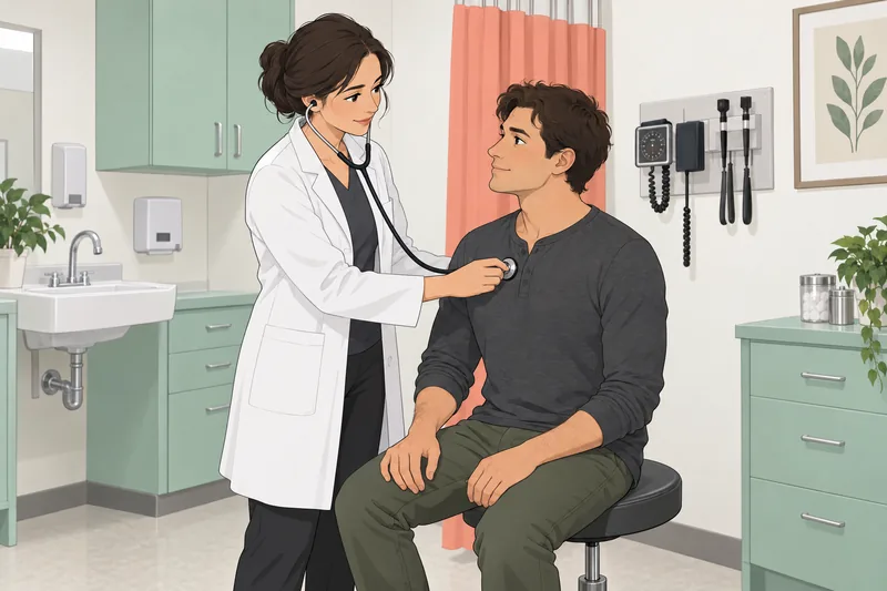 Should I Be: a doctor checks a patient.