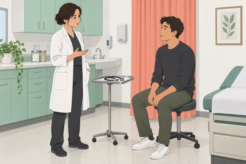 ¿Debería ser médico: un médico escucha al paciente.