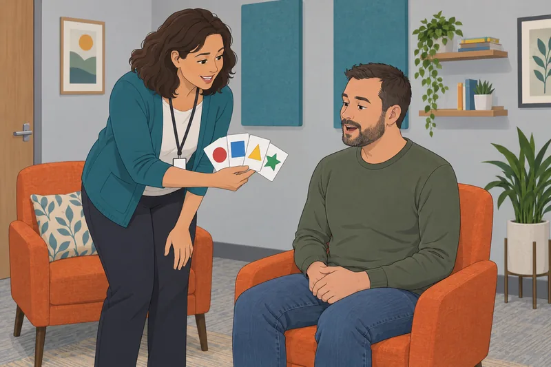 Should I Be? A clinician guides speech practice.