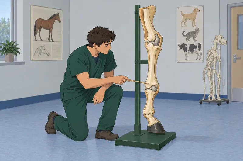 ¿Debería ser veterinario? Estudiante observa un modelo.