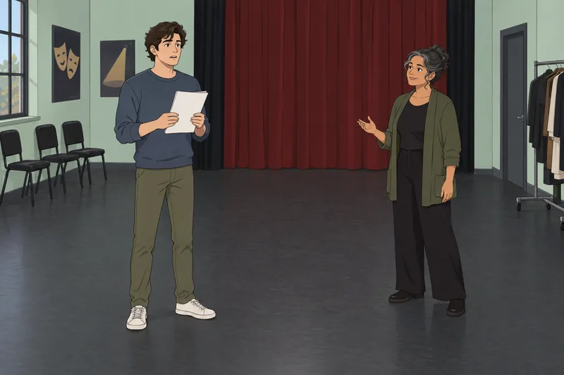 Should I Be an actor? A rehearsal begins.