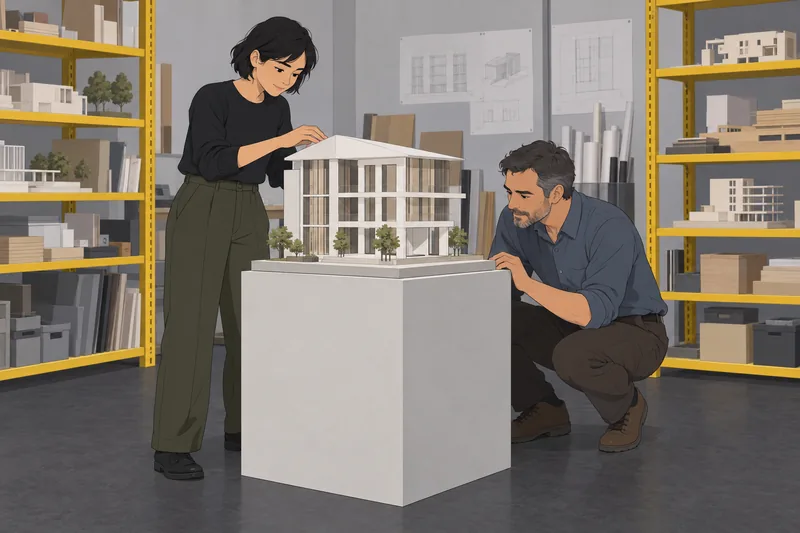 cuestionario ¿Debería estudiar: arquitecta prueba una maqueta.
