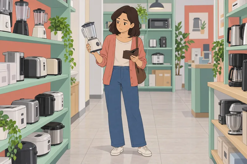 Should I Buy: a shopper weighs a blender.
