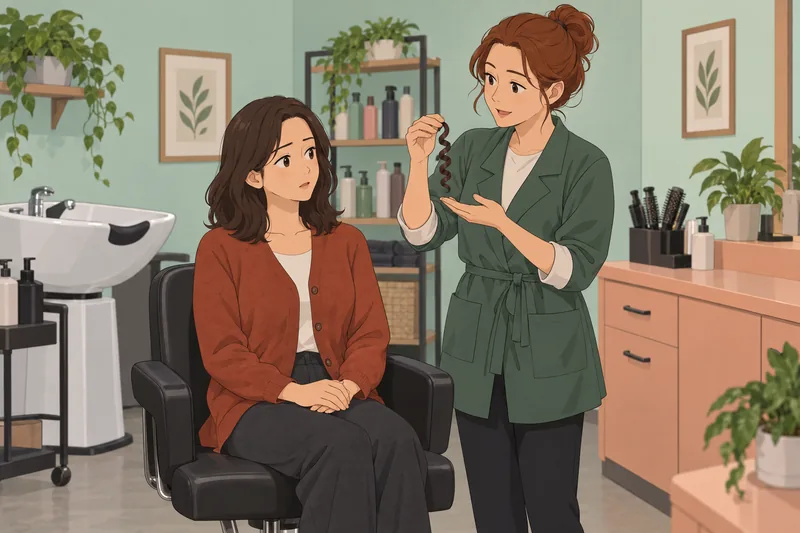 Should I Get? A stylist holds a curl.