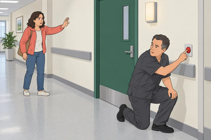 Should I Go: A visitor signals for help.