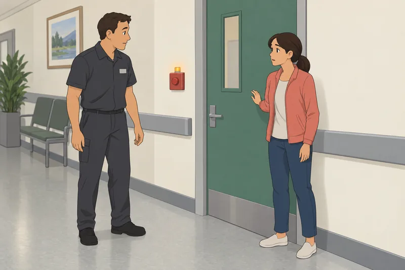 cuestionario ¿Debo ir: un visitante pide ayuda.
