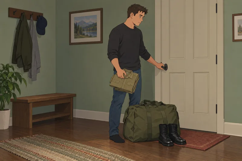Should I Join? Applicant pauses beside duffel.