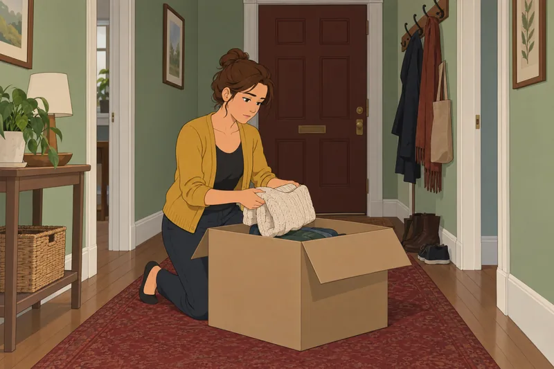 Should I Move: boxes await a calm decision.