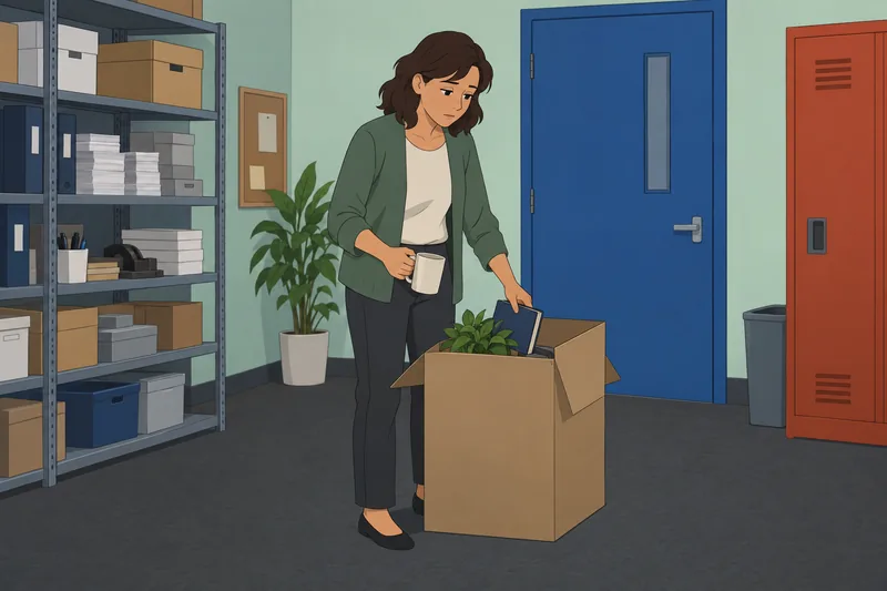 Should I Quit: a worker packs essentials.