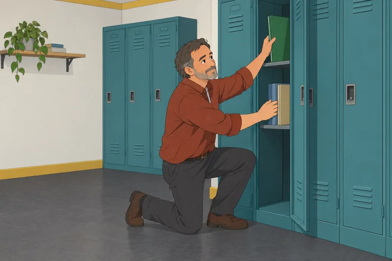 Should I Quit: teacher sorts three plain folders.