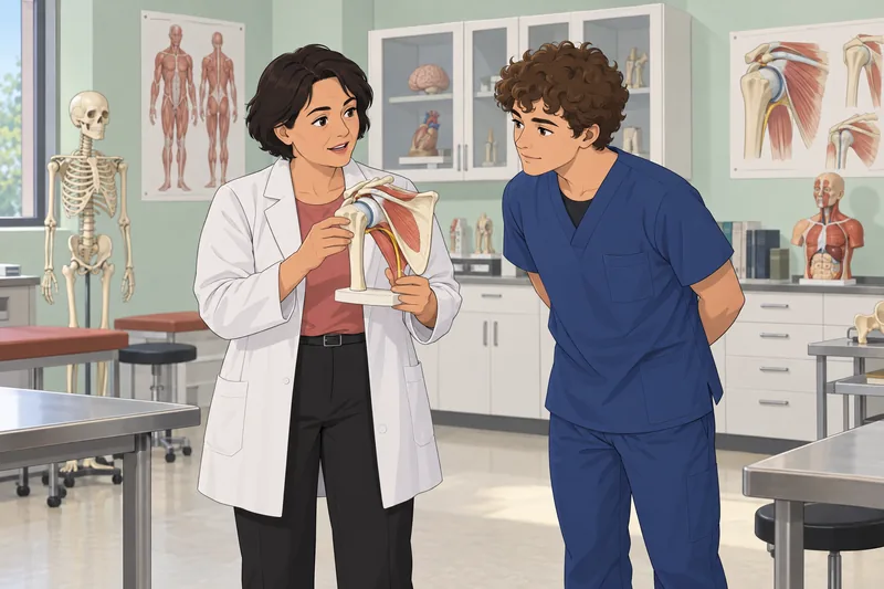 Shoulder Anatomy Quiz shows a joint model.