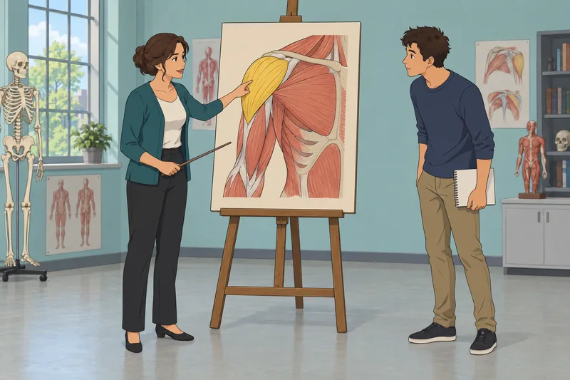 Shoulder Muscles Quiz shows an anatomy lesson.