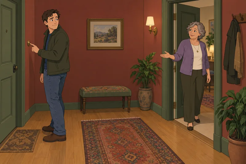 Shyness Scale Test captures hesitation at a doorway.