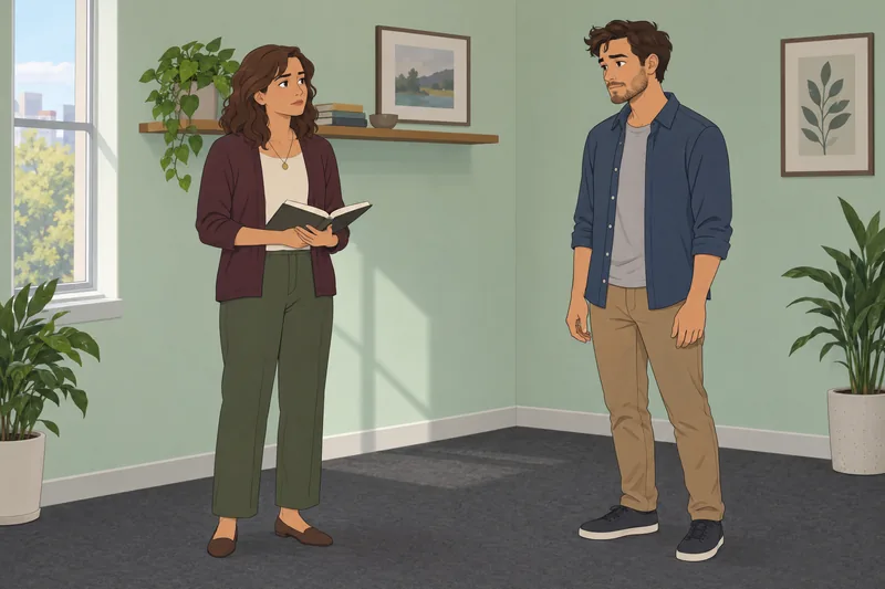 Sibling Questionnaire (BSQ) shows a quiet clinic conversation.